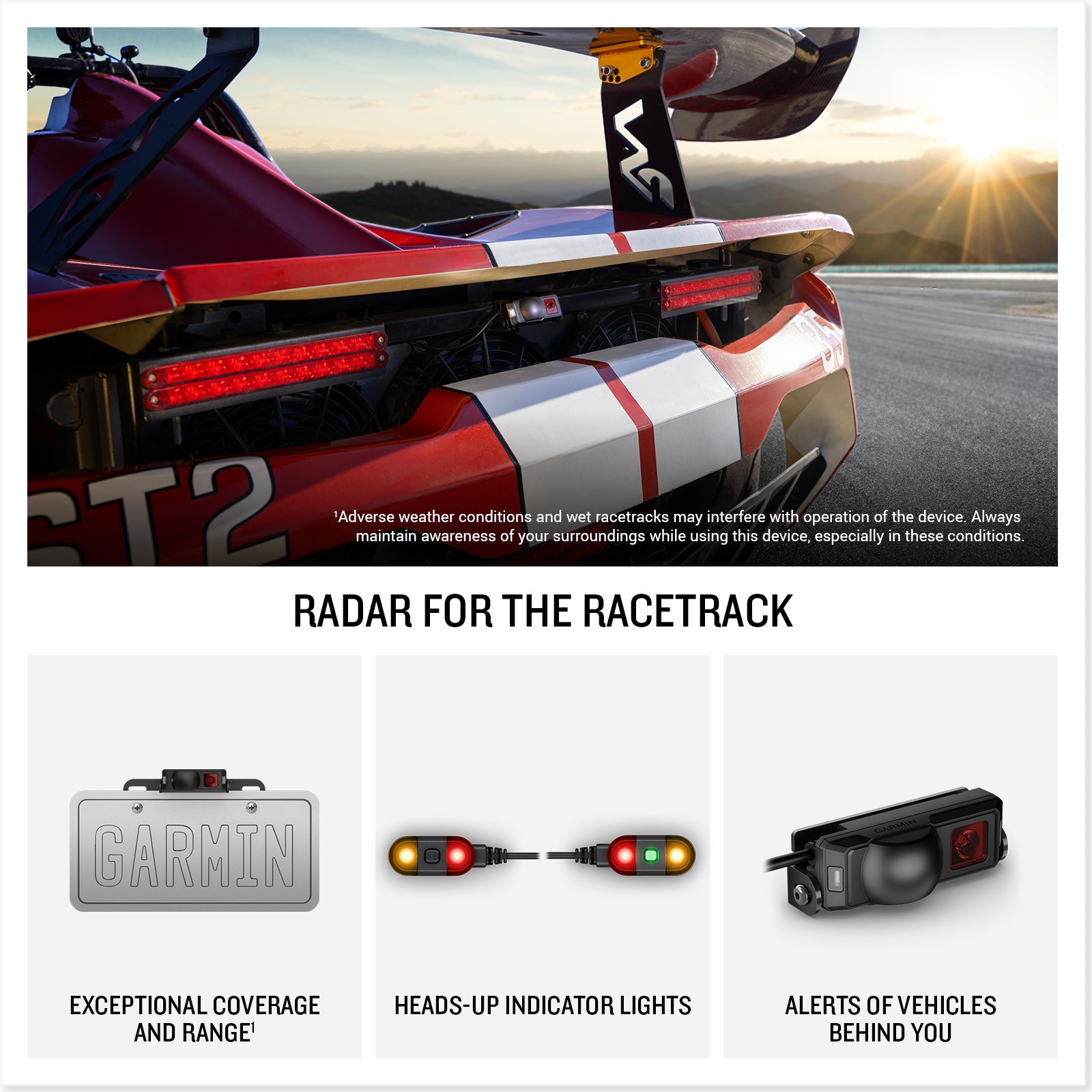 Garmin Catalyst R1 Racing Radar – Rear Approach & Blind Spot Alert