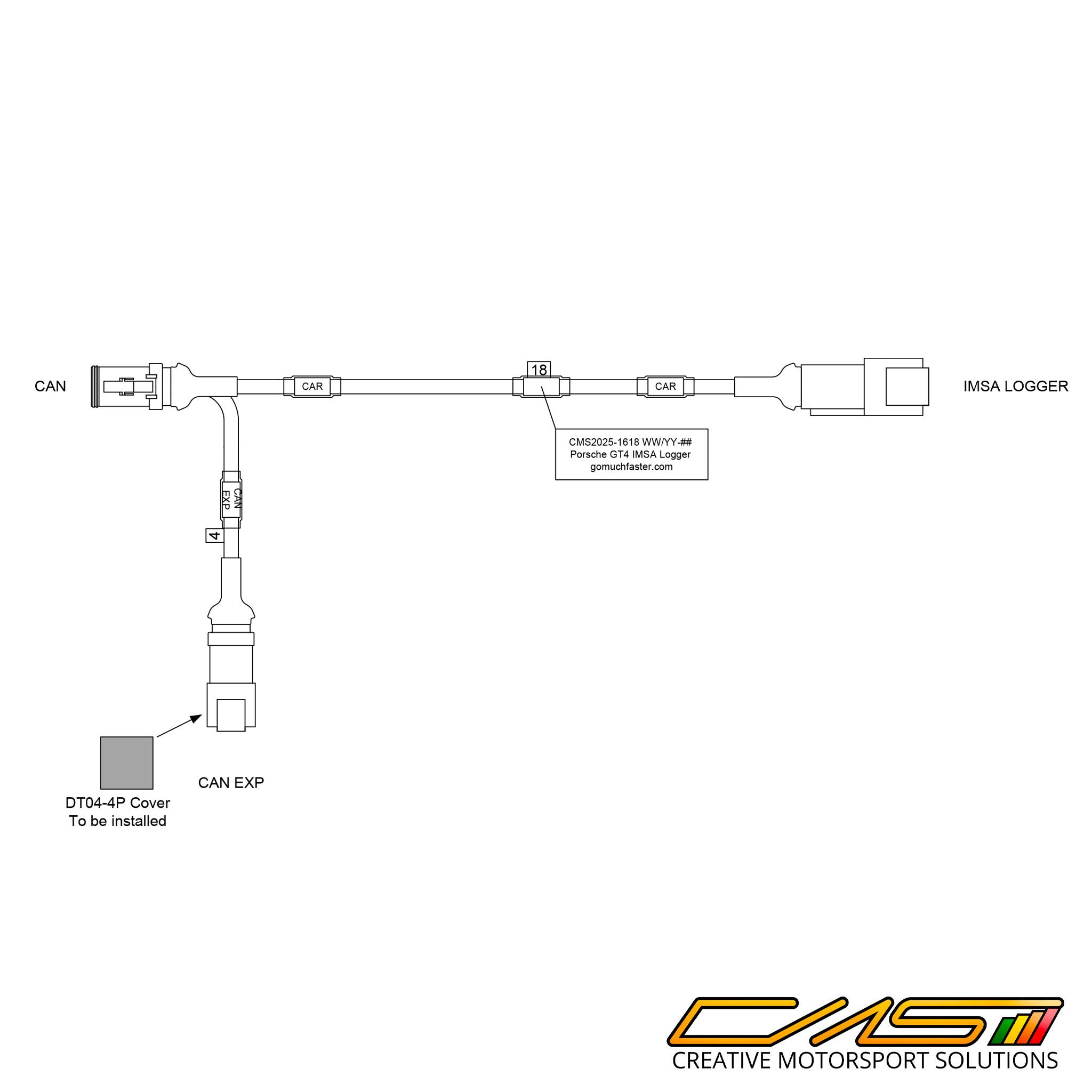 Porsche 718 Cayman GT4 IMSA Logger Adapter Main image