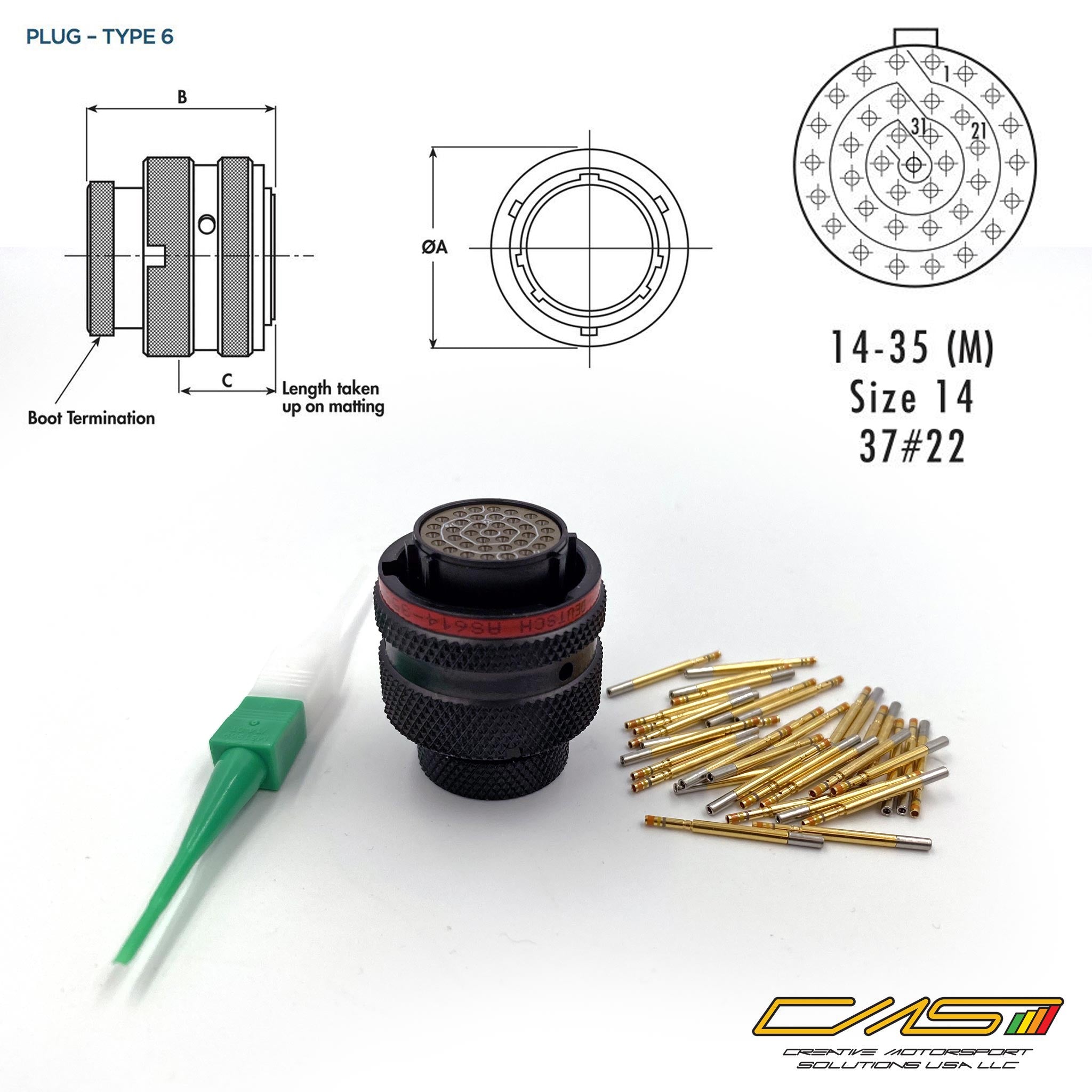 Deutsch Autosport AS Socket Connector AS614-35SN Main image